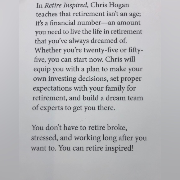 Retire Inspired Chris Hogan Foreword by Dave Ramsey Like new❣️💲AVE off retail - Picture 4 of 4